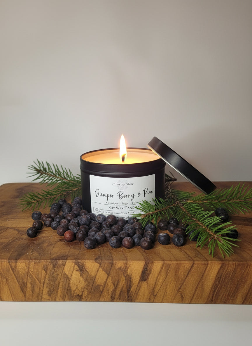 Juniper Berry and Pine Candle -Medium Tin